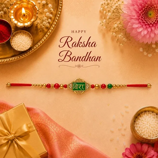 Veera Green Rakhi for Brother