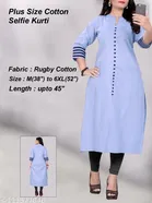 Solid Cotton Blend Kurti for Women 