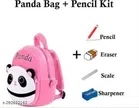 School Bags with Pencil Kit (Pink, Set of 5)