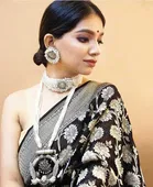 Silk Woven Design Saree for Women, Black 