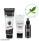 Charcoal Face Mask & Face Primer with Makeup Fixer (Set of 3)