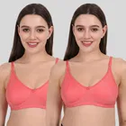 Cotton Bra for Women, Pink, Pack of 2 