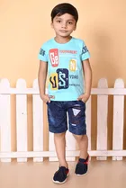 Cotton Blend Printed Clothing Set for Boys 