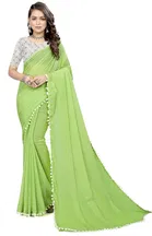 Georgette Solid Saree for Women 