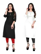 Crepe Solid Kurtis for Women 