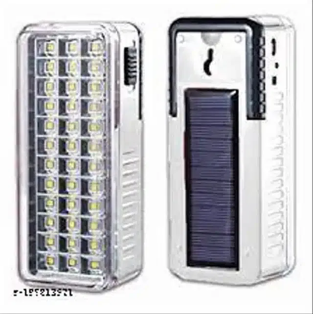 Solar Rechargeable LED Emergency Light (White, 7.8 W)