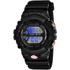 Rubber Strap Round Dial Sports Watch for Kids (Black)