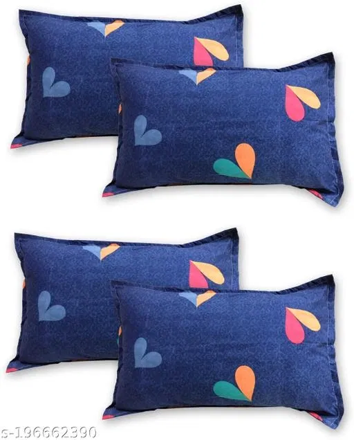 Cotton Pillow Covers (Multicolor, 17x27 inches) (Pack of 4)
