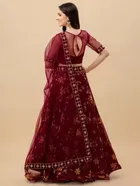 Net Embroidred Semi Stiched Lehenga Choli for Women 