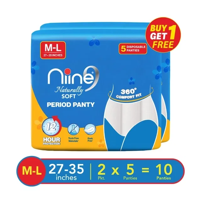 Niine Naturally Soft Period Panty M-L 2X5Pcs (Buy 1 Get 1 Free)