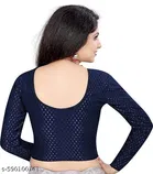 Lycra Ready Made Blouse for Women, Blue 