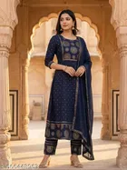 Printed Rayon Kurta Set for Women 
