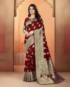 Banarasi Silk Jacquard Embroidery Saree for Women 