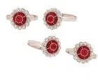 Silver Plated 4 Pcs Toe Rings for Women, Multicolor (Set of 2)