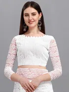 Net Solid Saree for Women 