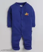 Cotton Rompers for Kids (Royal Blue, 0-3 Months)