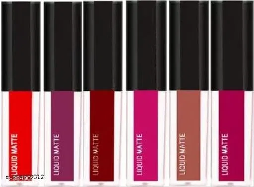 Liquid Lipstick for Women, Multicolor, Pack of 6
