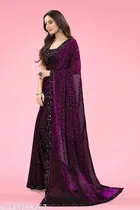 Lycra Sequence Saree for Women 