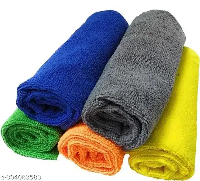 Microfiber Bath Towel (Multicolor, 40x40 cm) (Pack of 5)