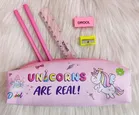 Cute Stylish Unicorn  School Stationery Zipper Pouch for Kids 