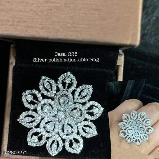 Fashionable Ring for Women (Silver, Free Size)
