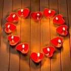 12 Pcs Tea Light Candles Romantic Heart-Shaped Rose Scented Candles for Anniversary Valentine's Day Wedding Birthday Christmas Decorations 
