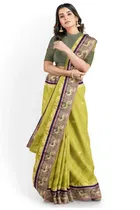 Silk Solid Saree for Women 