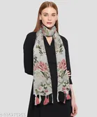 Poly Chiffon Printed Scarves for Women, Multicolor, Pack of 2