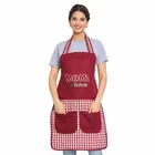 Krishna E Moms Kitchen Waterproof Aprons  with Pocket Pack of 1 Red
