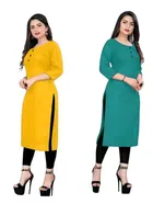 Crepe Solid Kurtis for Women 