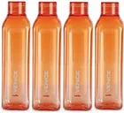 CELLO Venice Plastic Water Bottle Unbreakable and Hygienic 1 Litre (Orange, Pack of 4)