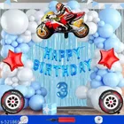 Racing Bike Theme 3rd Happy Birthday Decoration Items For Girls, Multicolor, Pack of 112