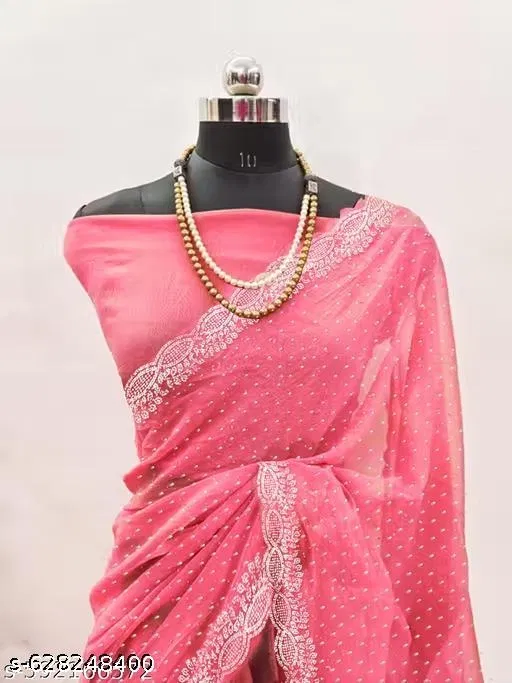 JImmy Choo Saree for Women, Pink (5.5 M)