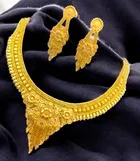 Alloy Choker Necklace with Earrings for Women 