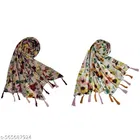 Chiffon Scarves for Women, Multicolor, Pack of 2