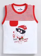 Cartoon Print Cotton Blend Clothing Set for Kids ,Red & White 