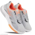 Casual Shoes for Men (Grey & Orange, 6)
