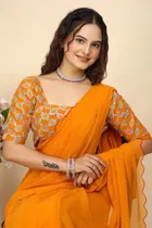 Georgette Woven Design Saree for Women 