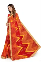 कानूड़ा फैंसी विमेंस जॉर्जेट फ्लावर प्रिंटेड साड़ी 