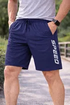 Polycotton Athletic Shorts for Men ,Blue 