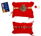 Metal 2 Pcs Rakhi with Greeting card, Roli 