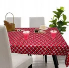 PVC Printed Table Cover (Red, 54x90 Inches)