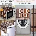 KANUSHI Industries®Fridge/Refrigerator Cove+1 Pc Microwave Cover+1 Front Load Washing Machine Cover+2 Pc Handle Cover