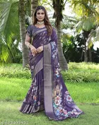 Cotton Silk Printed Saree for Women, Multicolor 