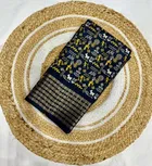 Sana Silk Printed Saree for Women, Black 