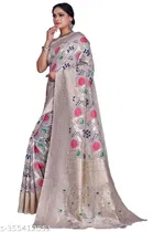 Cotton Linen Zari Woven Saree for Women 