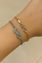 Copper Infinity Charm Bracelets for Women (Multicolor, Set of 2)