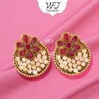 Brass Pearl Chandbalis Earrings for Women 