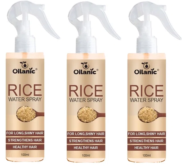 Oilanic Rice Water Hair Spray (100 ml, Pack of 3)