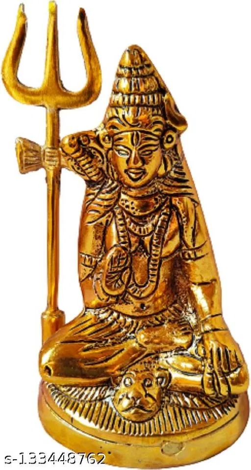 Lord Shiva Statue (Brass, Yellow)